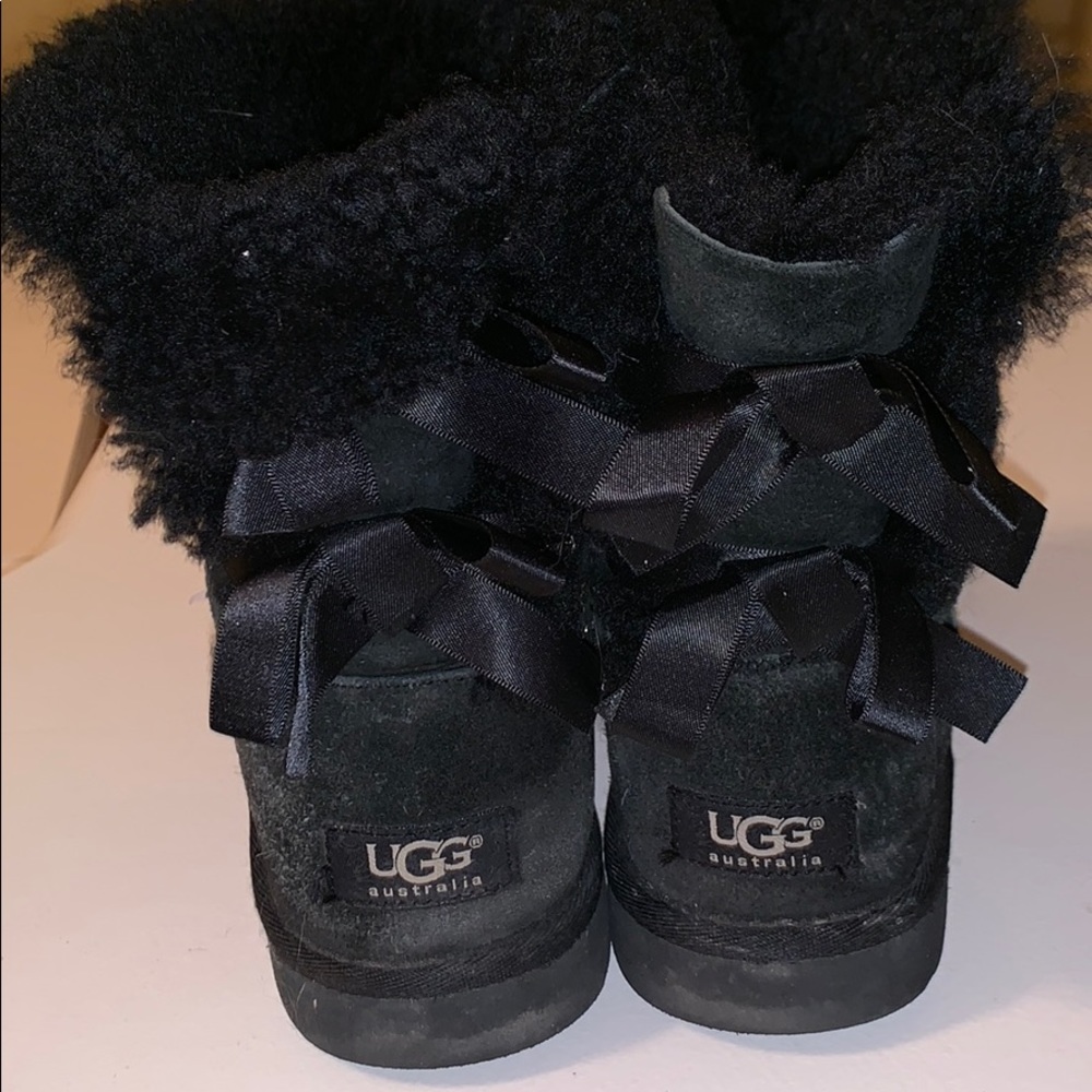 Ugg Black Bailey Bow Boots - Picture 2 of 3
